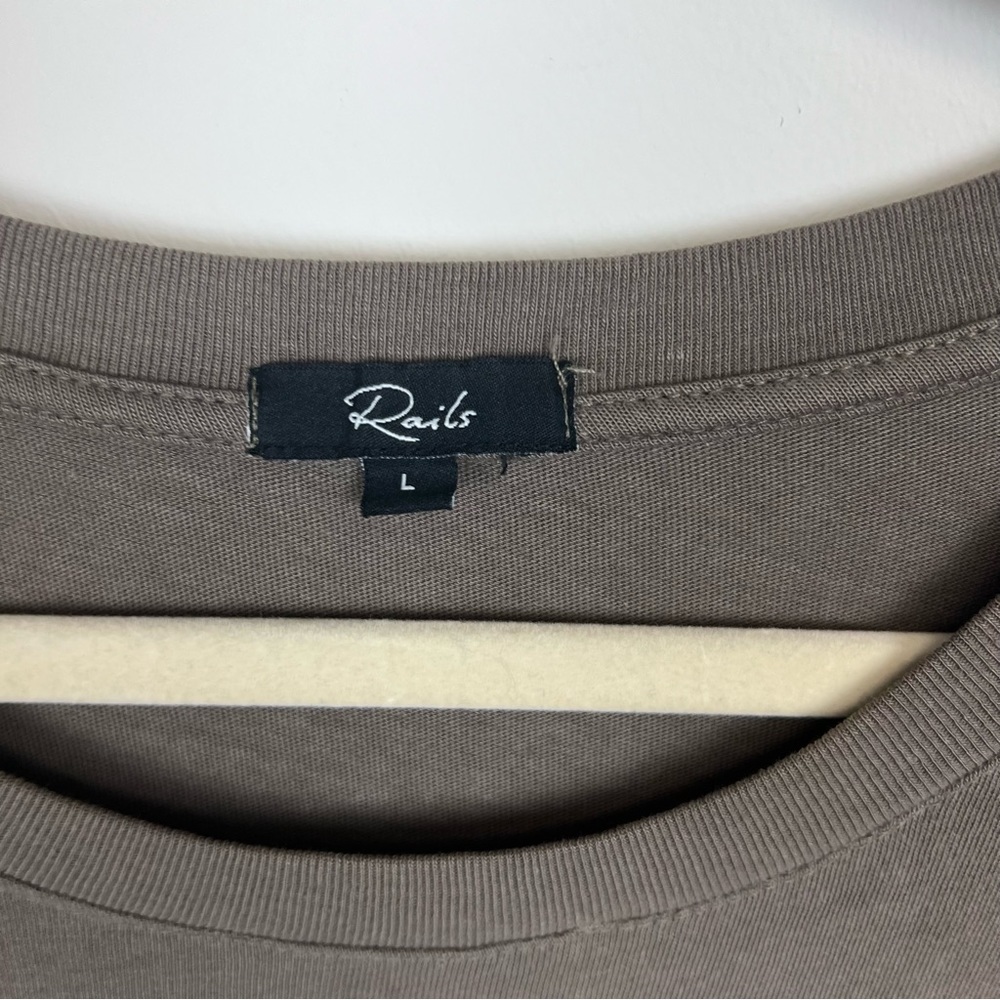 Rails Edie Dress in Canteen Olive Green Women’s Large Faux Wrap T-Shirt Casual - Picture 7 of 10